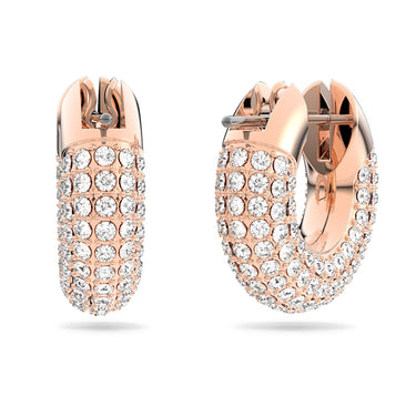 Swarovski Swarovski Damen Ohrschmuck Dextera Kreolen Klein, Weiß, Roségold-Legierungsschicht